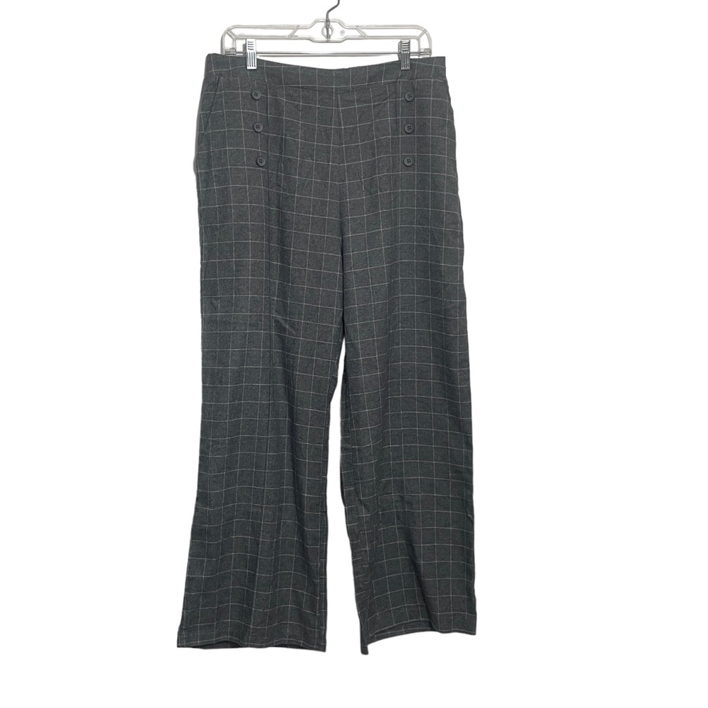 Belle Poque Elegant Retro XL Grey Plaid‎ Flannel Feel Pants - Picture 7 of 9